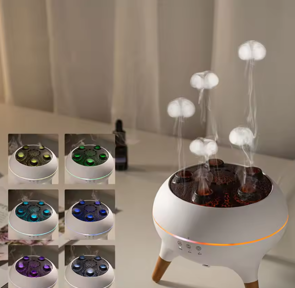 Dynamic Jellyfish Air Humidifier with Colorful Night Lights Essential Oil Diffuser Aromatherapy Diffuser for Home Office Bedroom