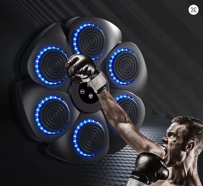 Music Boxing Machine Music Boxing Puncher Adjustable Boxing Training Punching Equipment Type C Charging with Gloves for Home Gym