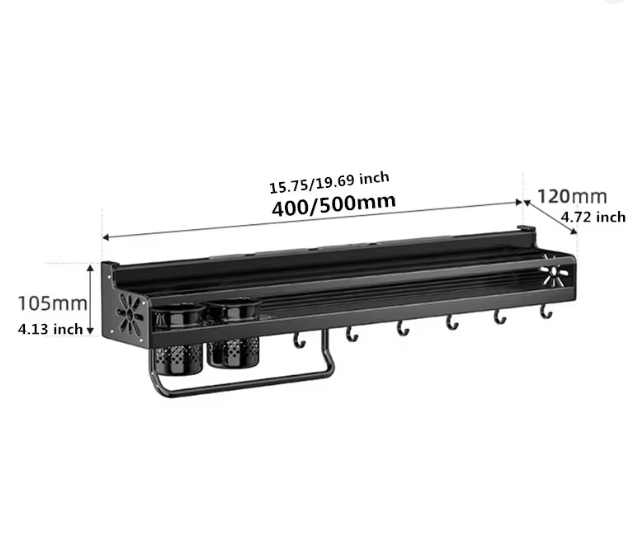 Wall-mounted Kitchen Organizer Shelf Spice Storage Rack Kitchen Knife Holder Wall Seasoning Chopstick Spoon Shovel Storage