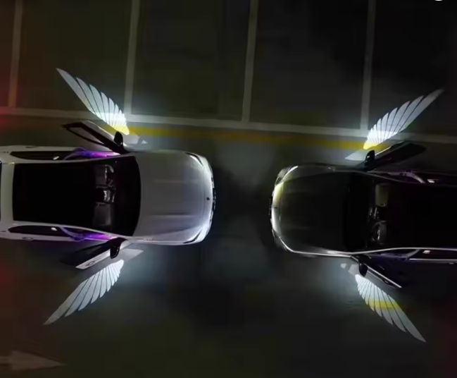 2Pcs Car Angel Wings Wireless Car Door LED HD Welcome Courtesy Shadow Projector Lamp Logo Light Cars Accessories