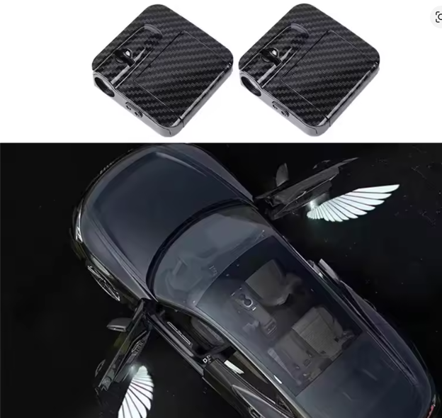 2Pcs Car Angel Wings Wireless Car Door LED HD Welcome Courtesy Shadow Projector Lamp Logo Light Cars Accessories