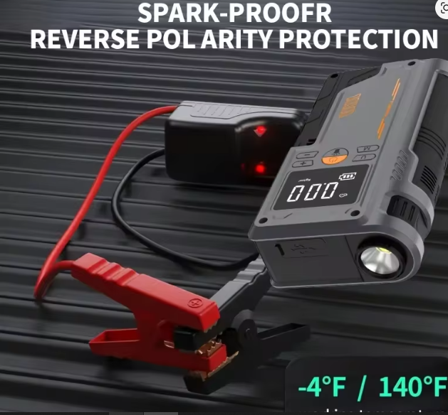 JKUOO PUM2600A 4-in-1 Car Jump Starter Power Bank Air Compressor Portable Power Station with Car Battery Charger And Booster