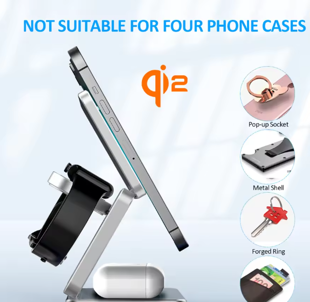 Wireless Charger 3 in 1 Foldable Magnetic Wireless Charging Station for iphone,airbuds