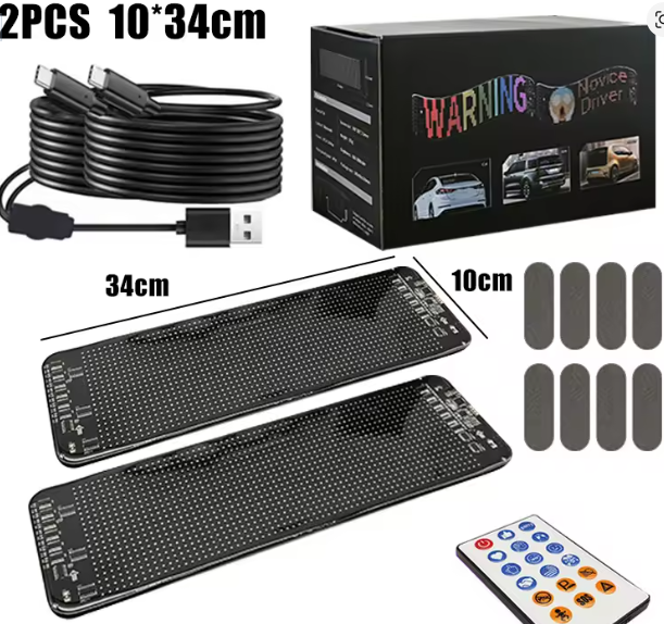 2PCS Devil Eyes Light For Car Window Flexible LED Display Screen Panel Demon Dynamic Big Eye Lights For Windshield
