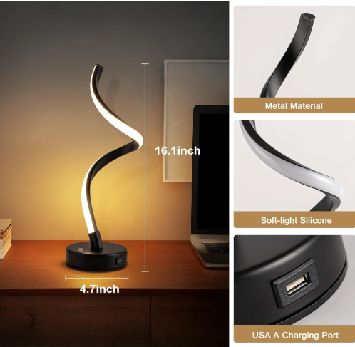 Modern Adebime RGB Table Lamp with 10 Light Modes - Unique Touch Dimmable Design for Bedside or Living Room - Available in 7 Colors, Gold Visit the Adebime Store
