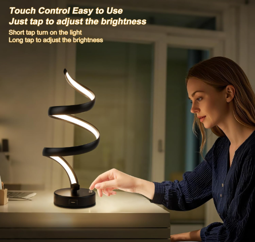 Modern Adebime RGB Table Lamp with 10 Light Modes - Unique Touch Dimmable Design for Bedside or Living Room - Available in 7 Colors, Gold Visit the Adebime Store