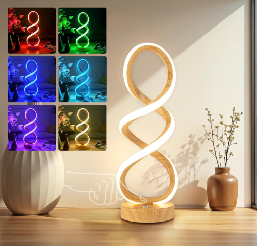 Modern Adebime RGB Table Lamp with 10 Light Modes - Unique Touch Dimmable Design for Bedside or Living Room - Available in 7 Colors, Gold Visit the Adebime Store