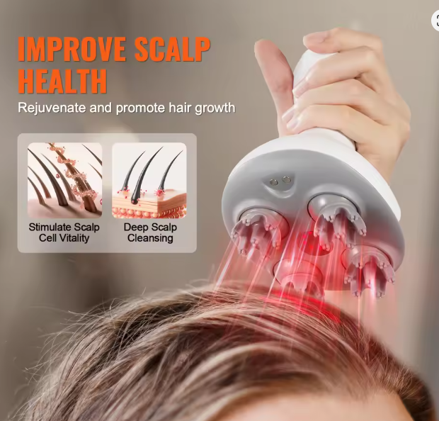 Electric Hair Scalp Massager with Kneading 84 Massage Node, Handheld Scratcher Massager for Hair Growth, Deep Clean,Stress Relax