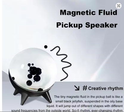 Ferrofluid Sound Visualizer, Rechargeable Music Rhythm Speaker With Magnetic Pickup,Home Decoration Holiday Giftab13