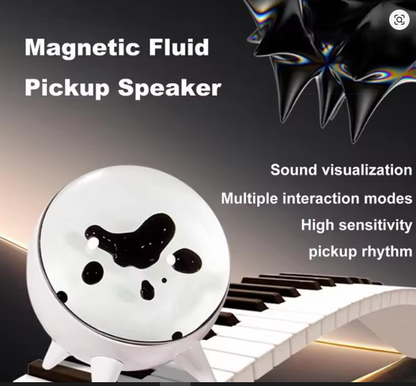 Ferrofluid Sound Visualizer, Rechargeable Music Rhythm Speaker With Magnetic Pickup,Home Decoration Holiday Giftab13