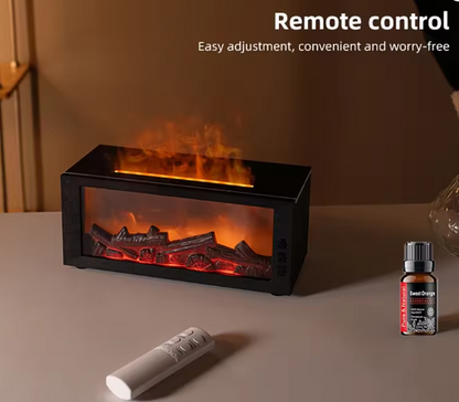 LED Simulated Flame Fireplace Aromatherapy Machine RGB Colorful Atmosphere Light Timming Home Air Humidifier with Remote control