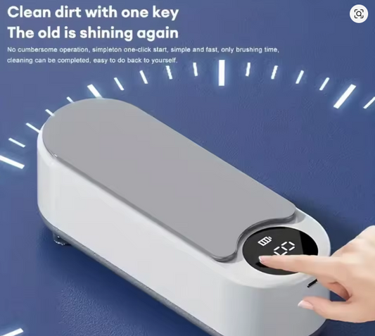 Compact USB Sonic Cleaner for Glasses, Jewelry, Watches, Dental Tools - ° Rotation, Oil & Residue Remover, Deodorizer, Portable