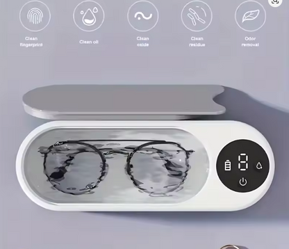 Compact USB Sonic Cleaner for Glasses, Jewelry, Watches, Dental Tools - ° Rotation, Oil & Residue Remover, Deodorizer, Portable