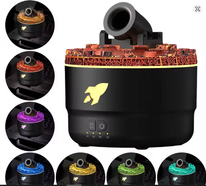 Volcanic Crack Cannons Humidifier Essential Oil Diffuser with Timer RGB Cannon Blast Aroma Humidifier Aromatherapy Diffuser