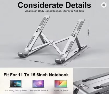 Portable Laptop Stand Aluminum Notebook Support Computer Bracket Macbook Air Pro Holder Accessories Foldable Lap Top Base For Pc