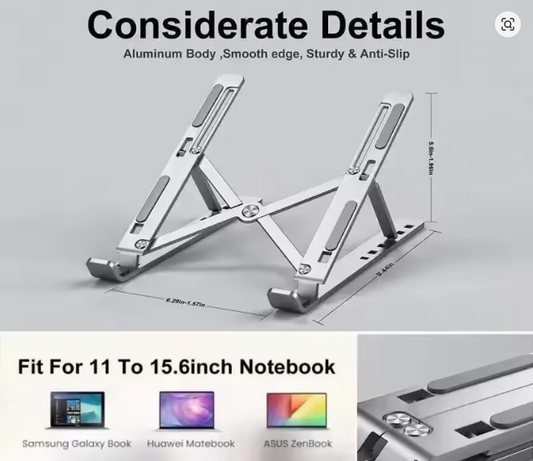 Portable Laptop Stand Aluminum Notebook Support Computer Bracket Macbook Air Pro Holder Accessories Foldable Lap Top Base For Pc
