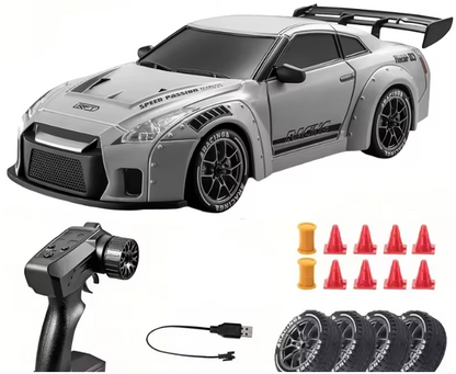 RC Cars 1/24 Remote Control Vehicle with LED Lights 2.4GHz 20KM/H 4WD High Speed RC Car Drifting Tires Racing Toy Gift Adult Kid