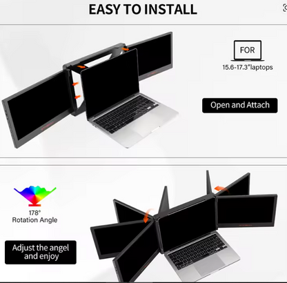 11.6 Inch Portable Monitor Laptop Triple Dual Extender Screen Full View 1920x1080 IPS FHD Folded Display For 13.0-17.3In Laptops