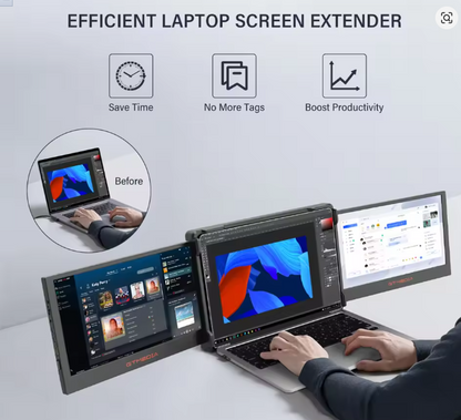 11.6 Inch Portable Monitor Laptop Triple Dual Extender Screen Full View 1920x1080 IPS FHD Folded Display For 13.0-17.3In Laptops